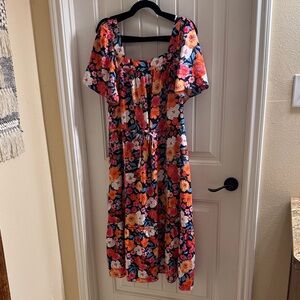Draper James Multicolor Floral Midi Dress